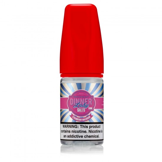 Dinner Lady Strawberry Macaron Salt Likit 30ml Kırmızı Kapaklı Likit Şişesi
