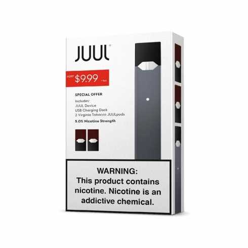 Juul Tobacco Starter Kit USA Siyah Cihaz Şarj Docku 5.0% Nikotin