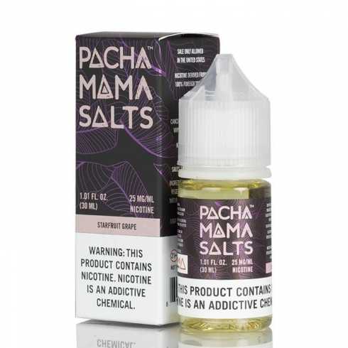 Pachamama Starfruit Grape Salt likit 30ml, 25mg nikotinli şişe.