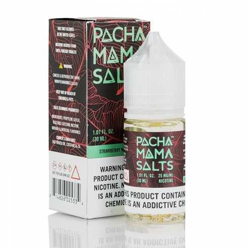 Pachamama Strawberry Watermelon Salt likit 30ml şişe ve kutu ambalajı