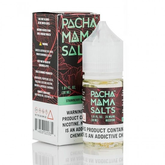 Pachamama Strawberry Watermelon Salt likit 30ml şişe ve kutu ambalajı