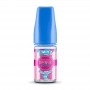 Dinner Lady Bubble Trouble Sweets Salt Likit 30ML mavi kapaklı pembe çizgili şişe.