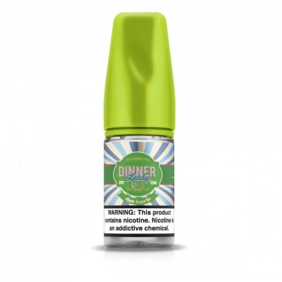 Dinner Lady Apple Sours Ice Salt Likit 30ml, limon yeşili kapaklı