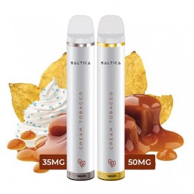 Saltica Cream Tobacco tek kullanımlık vape pen 35mg ve 50mg nikotin seçenekleri.