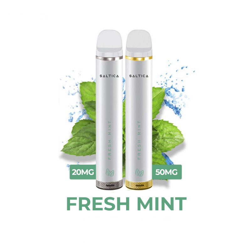 Saltica Fresh Mint Disposable Vape Pen 20mg ve 50mg nikotin seçenekleri