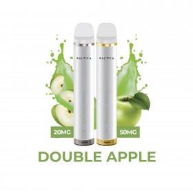 Saltica Double Apple tek kullanımlık elektronik sigara, 20mg ve 50mg seçenekleri.