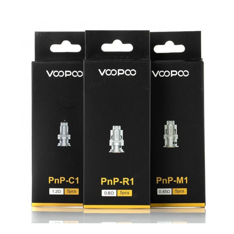 Voopoo PnP Coil çeşitleri: C1 1.2Ω, R1 0.8Ω, M1 0.45Ω 5li paketler