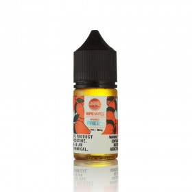 Ripe Vapes Mango Freez Salt Likit 30ml amber şişe, siyah kapaklı.
