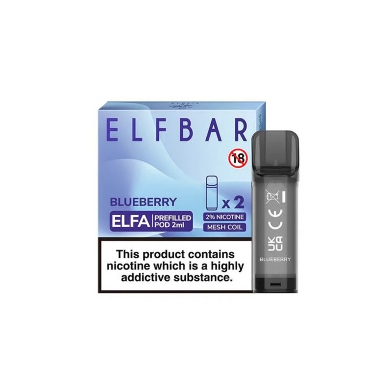 Elf Bar Elfa Blueberry Prefilled Pod Kartuş 2'li Paket, 2ml, %2 Nikotin