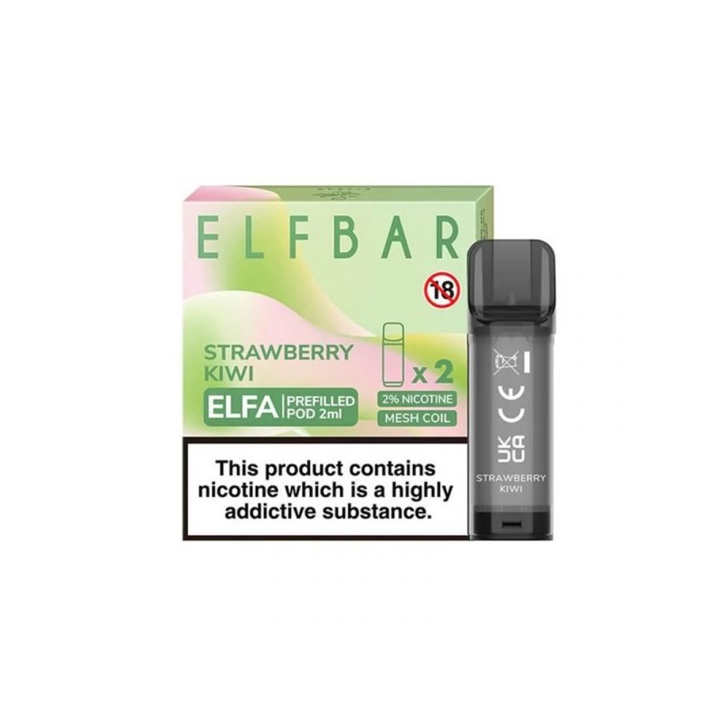 Elf Bar Elfa Strawberry Kiwi Pod Kartuş 2'li Paket Prefilled 2ml