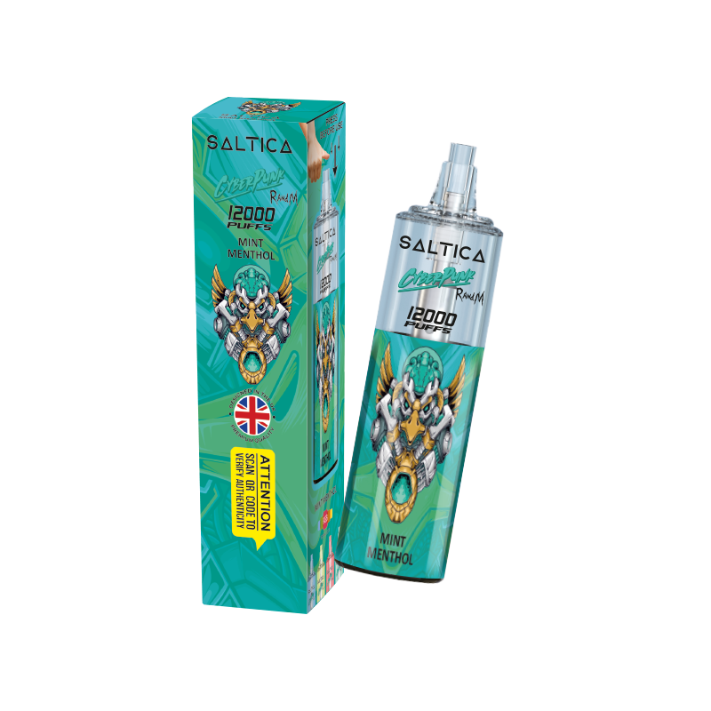Saltica Cyberpunk 12000 Mint Menthol tek kullanımlık elektronik sigara.