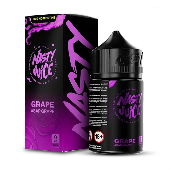 Nasty Juice Asap Grape Pomegranate 0mg Likit Şişe ve Kutusu