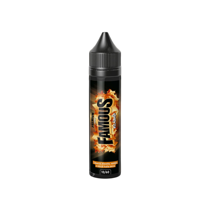 E-Liquid France Famous Likit, tütün, bisküvi, vanilya aromalı likit şişesi.