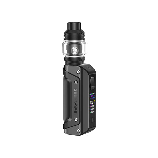 Geekvape Aegis Solo 3 Kit siyah, dayanıklı elektronik sigara mod cihazı.