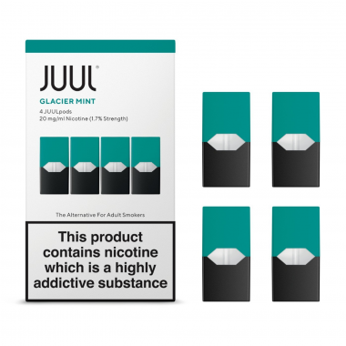 Juul Glacier Mint pod kartuşları 4'lü paket 1.7% nikotin