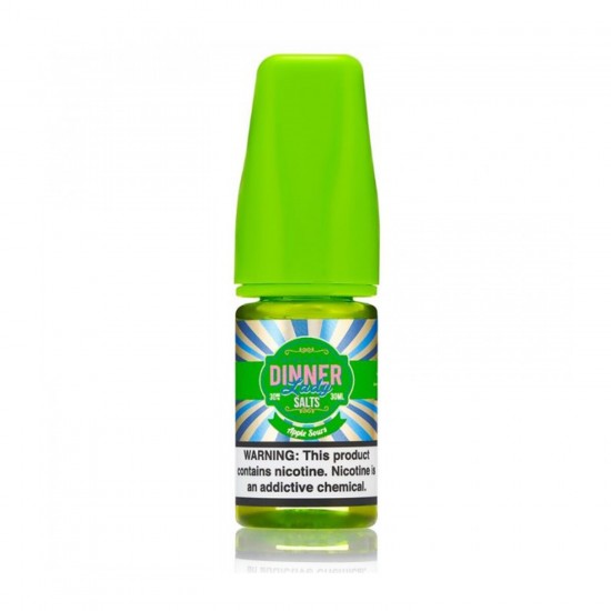 Dinner Lady Apple Sours Salt Likit 30ml, Parlak Yeşil Kapaklı