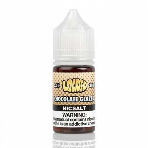 Loaded Chocolate Glazed Nicsalt 30ml 5.0% vape likiti kahverengi şişe.