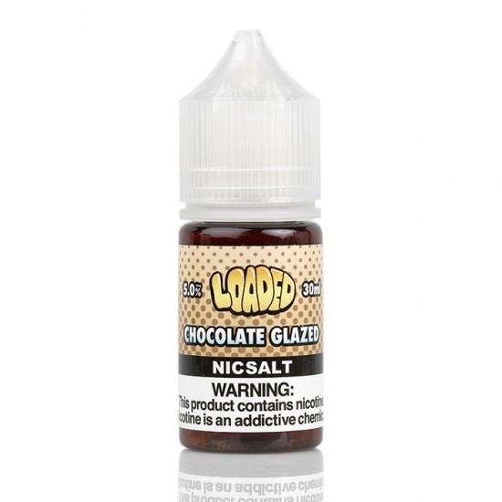Loaded Chocolate Glazed Nicsalt 30ml 5.0% vape likiti kahverengi şişe.